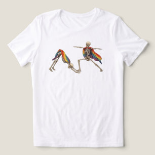 Skeleton Pride Yoga Comfort Colors Shirt, Rainbow Tri-Blend Shirt