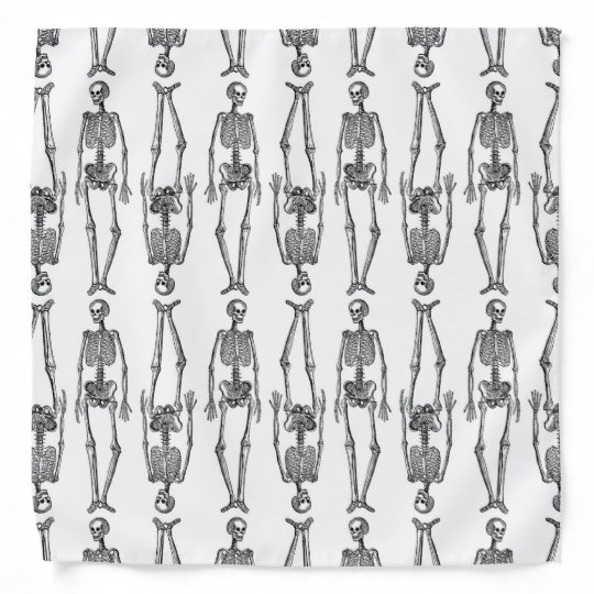 Skeleton Print Vintage Skeletons Illustration Bandana | Zazzle.com