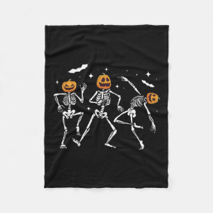 Skeleton Pumpkin Halloween Fleece Blanket