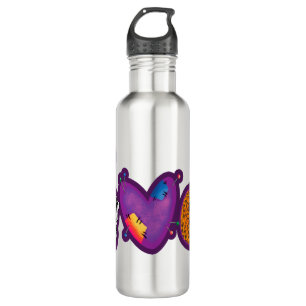 Skeleton Pumpkin Peace Love Halloween Stainless Steel Water Bottle