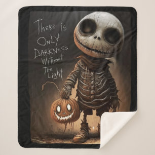 Skeleton Pumpkin – There Is Only Darkness Sherpa Blanket