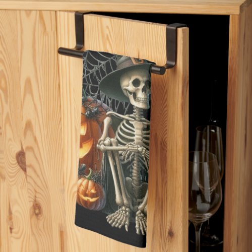 Skeleton Pumpkins Halloween Kitchen Towels