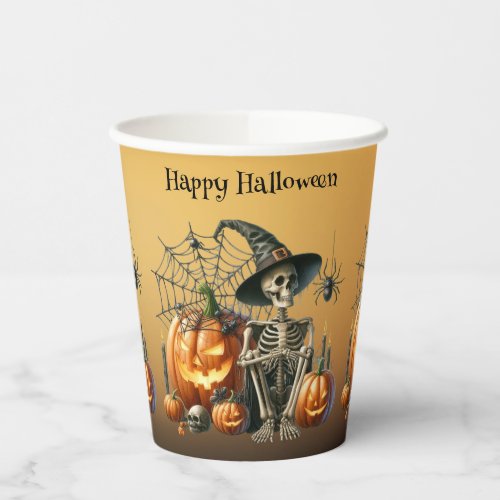 Skeleton Pumpkins Halloween Paper cups
