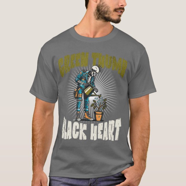 Skeleton Punk Rock Gardener Halloween Gardening T-Shirt (Front)