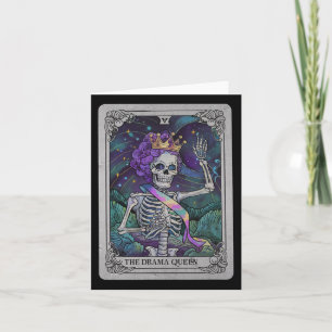 Skeleton Queen Tarot Card Gothic Witchy Halloween 