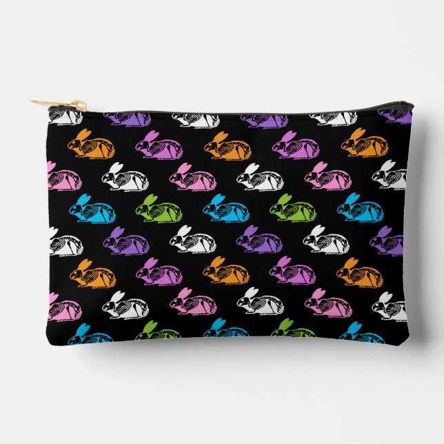 Skeleton Rabbit Pattern Accessory Pouch (Front)
