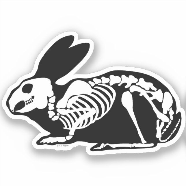 Skeleton Rabbit Sticker (Front)
