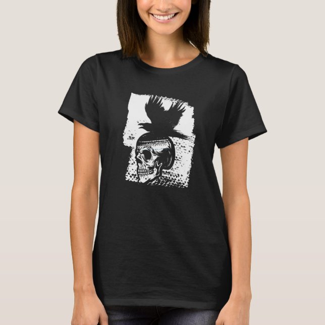 Skeleton Raven Gothic Satanism Occult Horror Devil T-Shirt (Front)