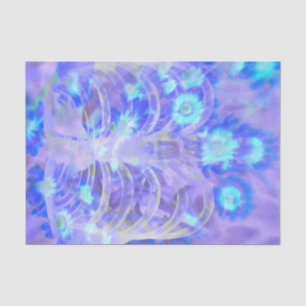 Skeleton Rib Cage Floral Purple Blue Vintage Xray Tissue Paper