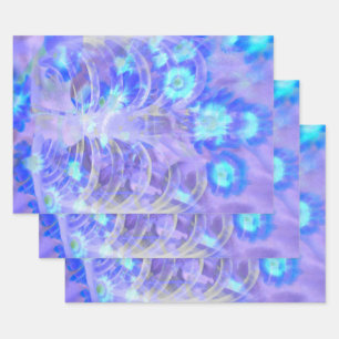 Skeleton Rib Cage Floral Purple Blue Vintage Xray Wrapping Paper Sheets