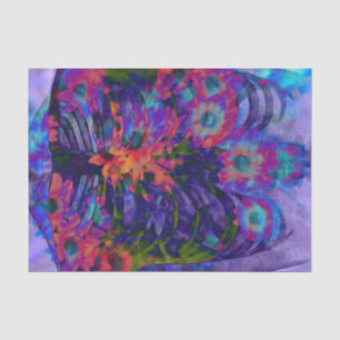 Skeleton Rib Cage Floral Purple Orange Vintage Tissue Paper