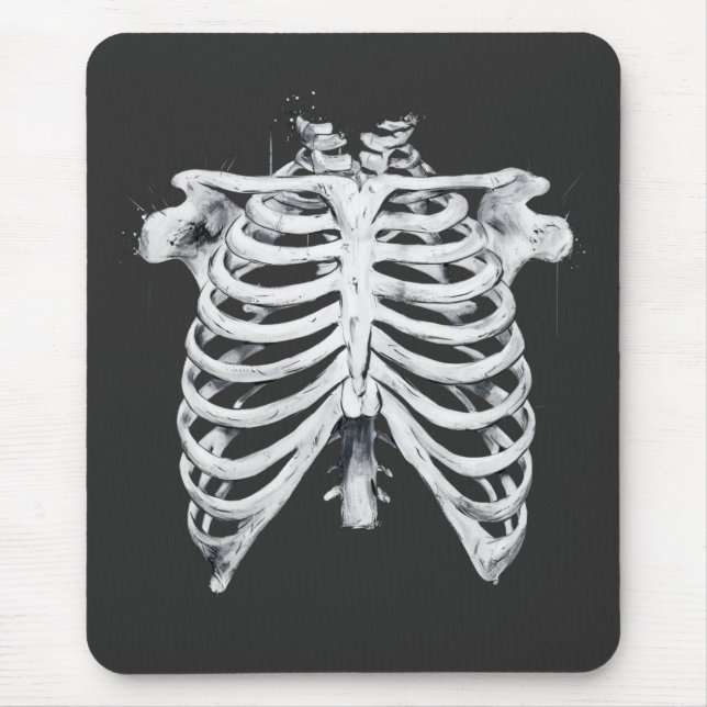 Skeleton Rib Cage Halloween Costume Mouse Pad (Front)