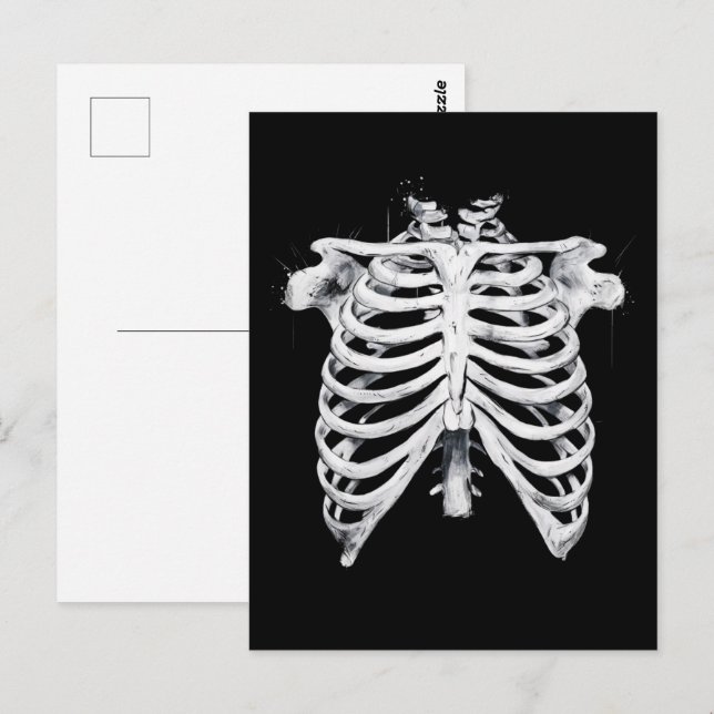 Skeleton Rib Cage Halloween Costume Postcard (Front/Back)