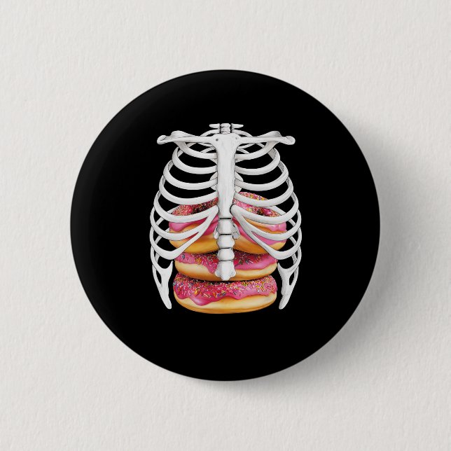 Skeleton Rib Cage Halloween Costume Tees Gifts  Button (Front)