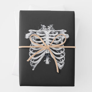 Skeleton Rib Cage Halloween Costume Wrapping Paper Sheets