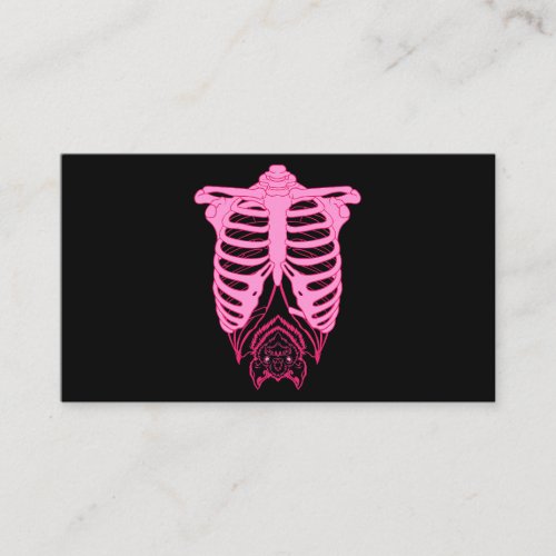 Skeleton Rib Cage with Bat Nu Goth Pastel Goth Aes Business Card