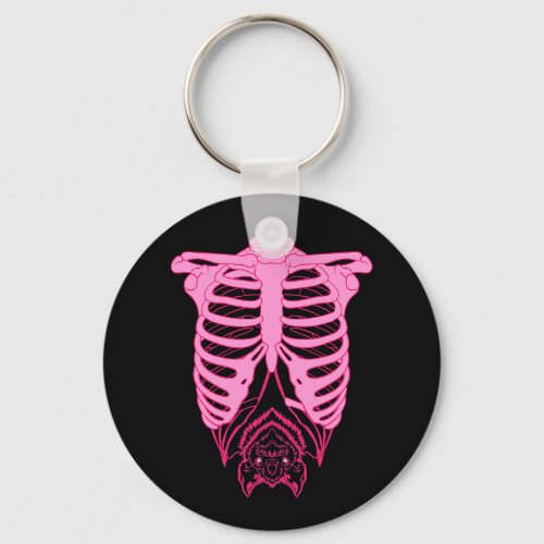 Skeleton Rib Cage with Bat Nu Goth Pastel Goth Aes Keychain