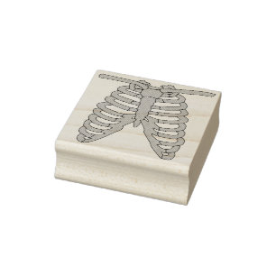 Skeleton ribs 2 illustration art stamp