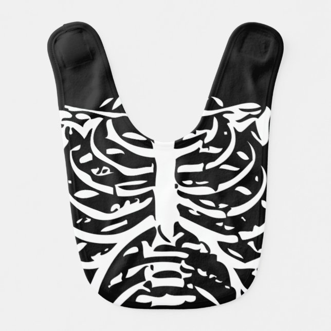 Skeleton Ribs Costume Baby Bib (Front)