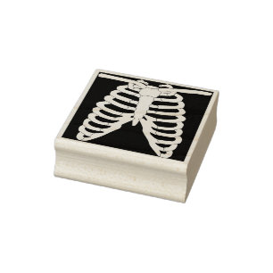 Skeleton ribs illustration art stamp