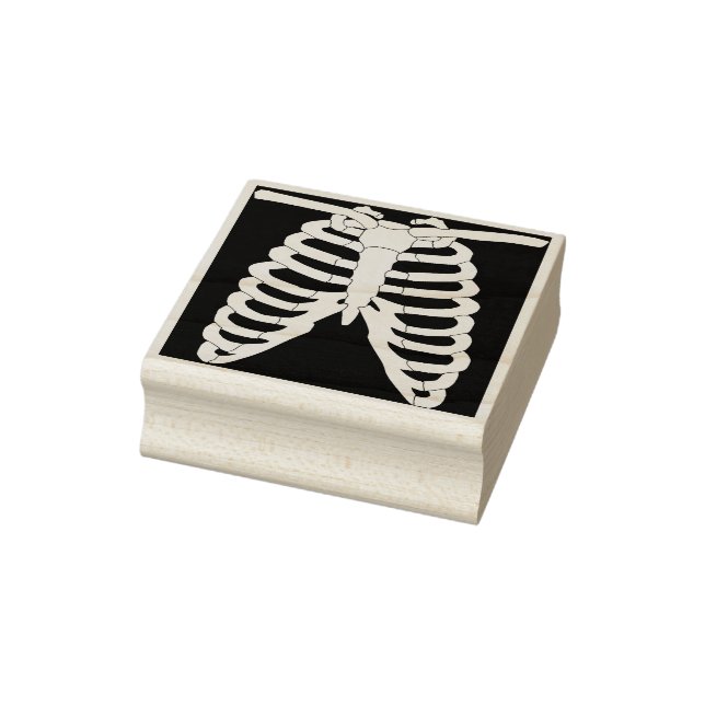 Skeleton ribs illustration art stamp (Stamp)
