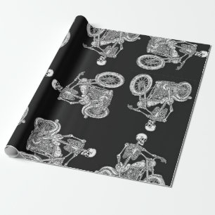 Skeleton Rides A Harley Wrapping Paper