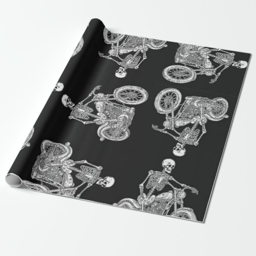 Skeleton Rides A Harley Wrapping Paper