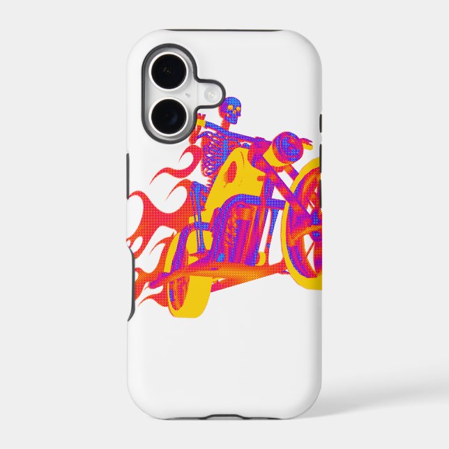 Skeleton Riding a Motorcycle Iphone Case (Back)