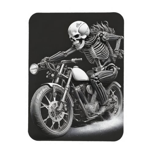 Skeleton Riding a Motorcycle  Magnet