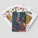 Skeleton Riding a Motorcycle Poker Cards