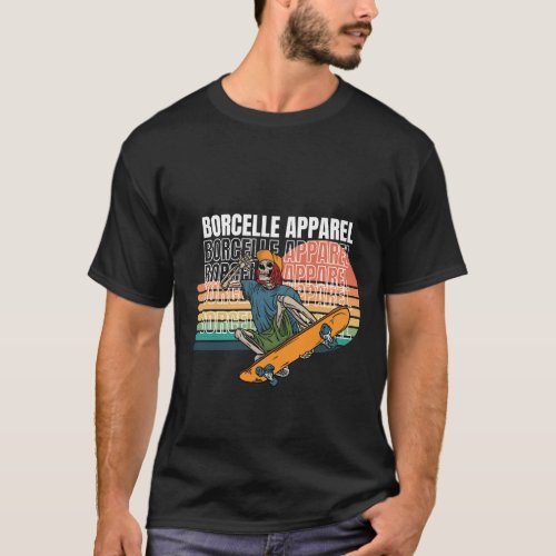 Skeleton riding a snowboard with beautiful color  T_Shirt