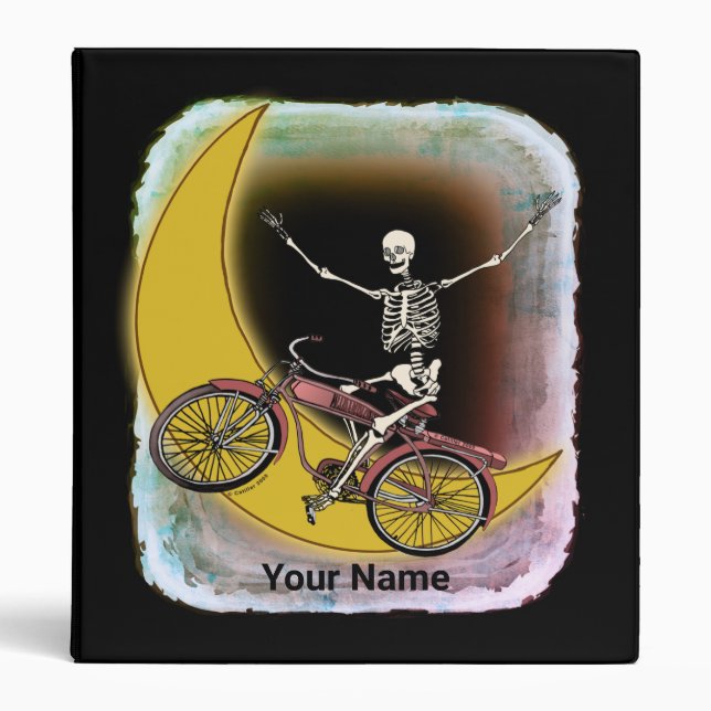 Skeleton Riding Bike  binder (Front)