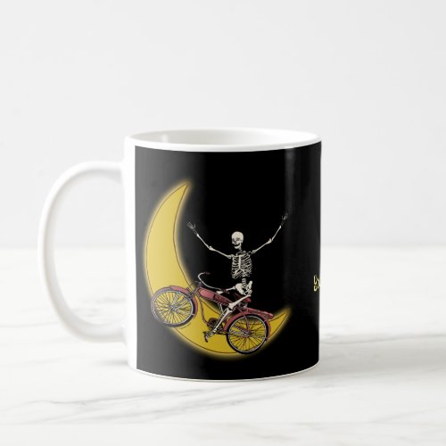 Skeleton Riding Bike Coffee Mug