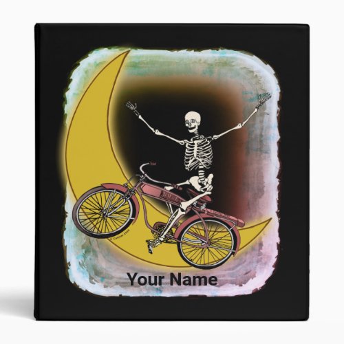 Skeleton Riding Bike custom name binder
