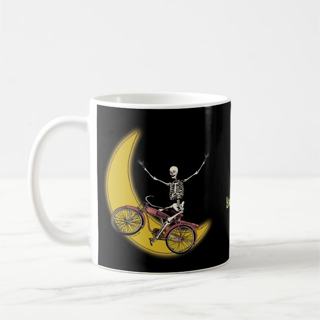 Skeleton Riding Bike mug (Left)