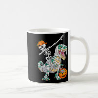 Skeleton Riding Dancing Dab Dinosaur T Rex Hallowe