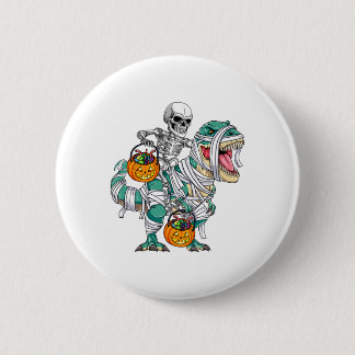 Skeleton Riding Dinosaur T Rex Fun Kids Boys Hallo Button