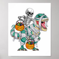 Skeleton Riding Dinosaur T Rex Fun Kids Boys Hallo