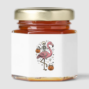 Skeleton Riding Flamingo Halloween Candy Shirt_1 Honey Jar Favors