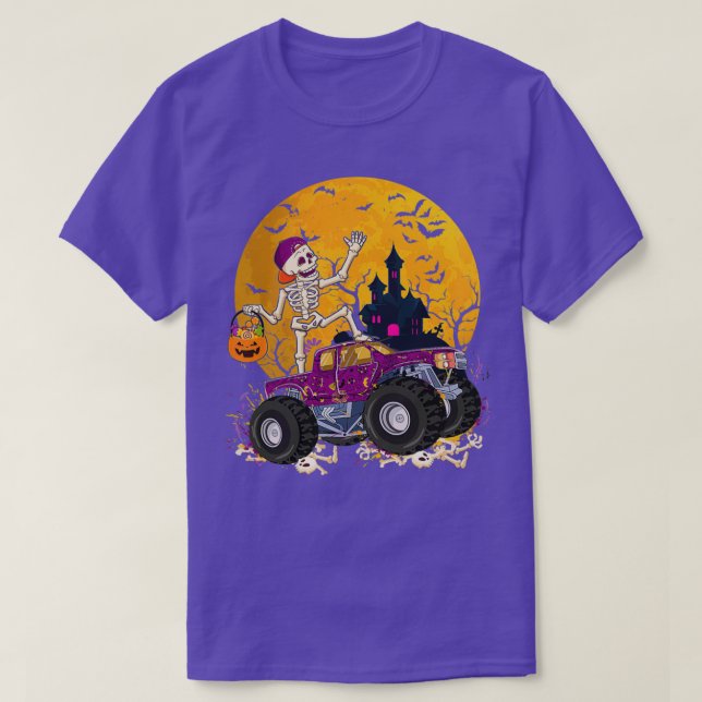 Skeleton Riding Monster Truck 2 T-Shirt (Design Front)