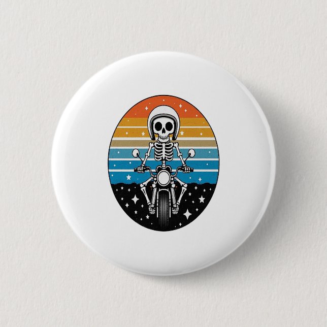 Skeleton Riding Motorcycle Button (Front)