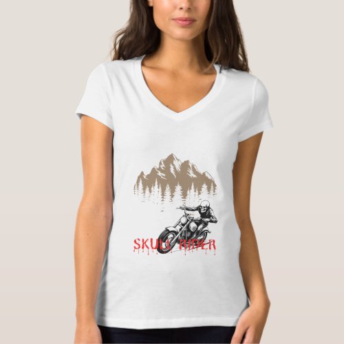 Skeleton riding motorcycle  T_Shirt