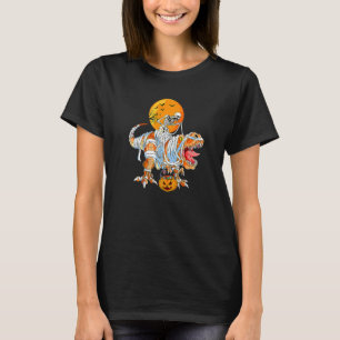 Skeleton Riding Mummy Dinosaur rex For Boys Kids H T-Shirt