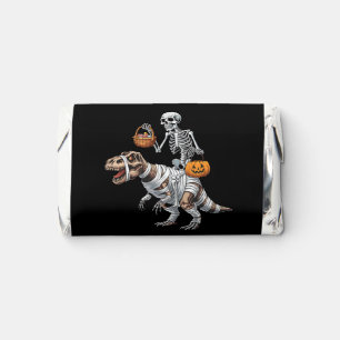 Skeleton Riding Mummy Dinosaur T rex Halloween Fun Hershey's Miniatures