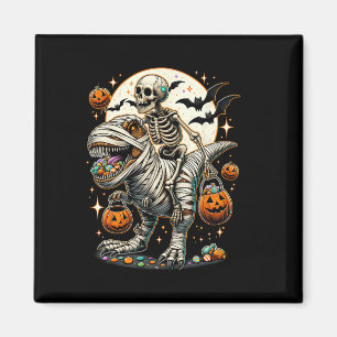 Skeleton Riding Mummy Dinosaur T Rex Kids Boys Men Magnet