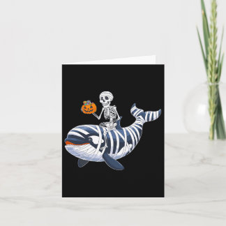 Skeleton Riding Mummy Orca Halloween Candy Whale Card