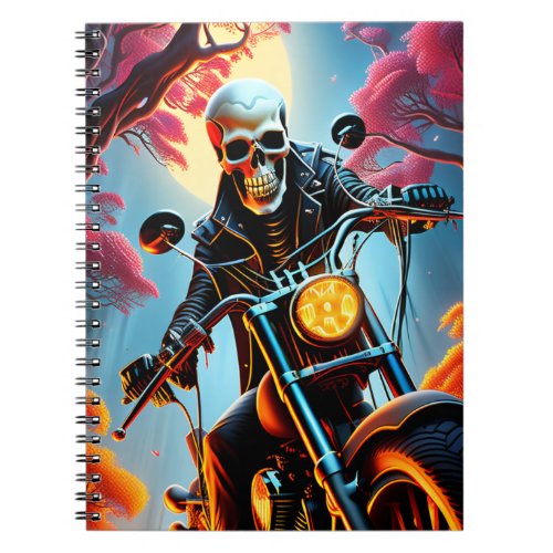Skeleton Riding through the fire cave Notebook