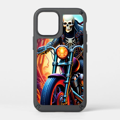 Skeleton Riding through the fire cave Speck iPhone 12 Mini Case