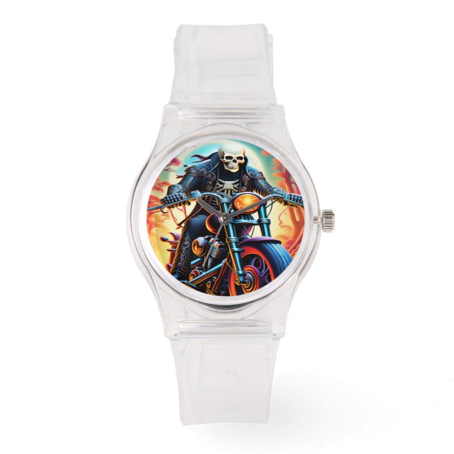 Skeleton Riding through the fire cave Watch (Front)