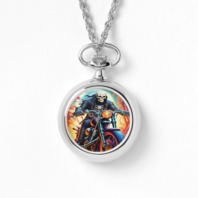Skeleton Riding through the fire cave Watch (Front)